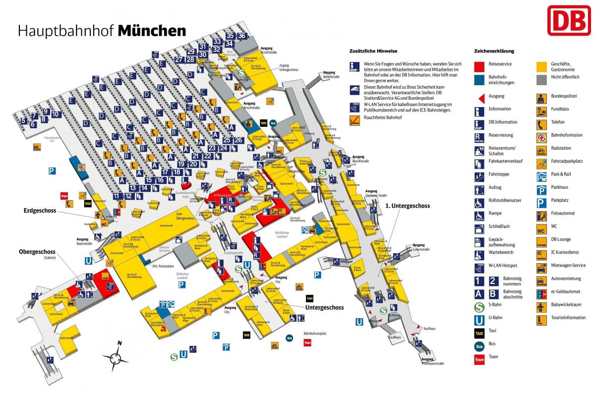 Mapu mníchov hbf stanice