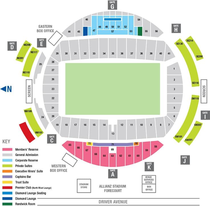 Mapa allianz arena sedadla