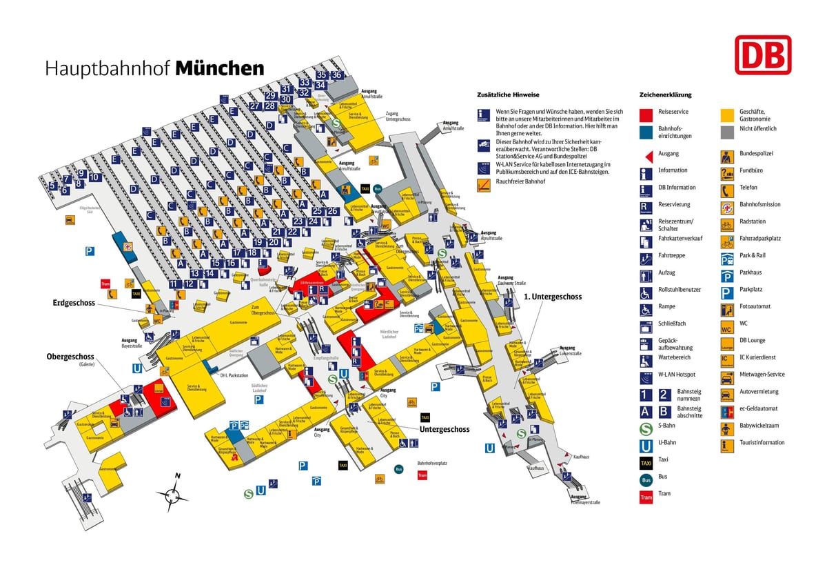mníchov hbf platformu mapu