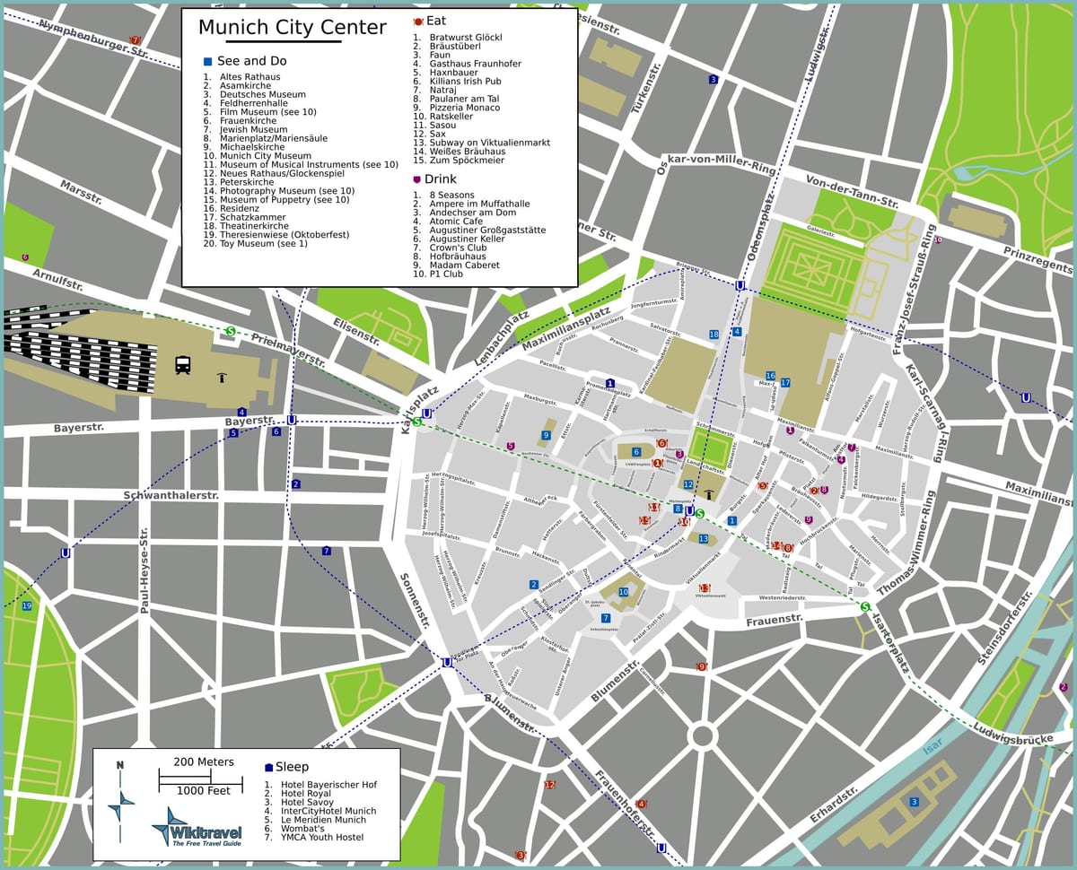turistická mapa mníchov atrakcie