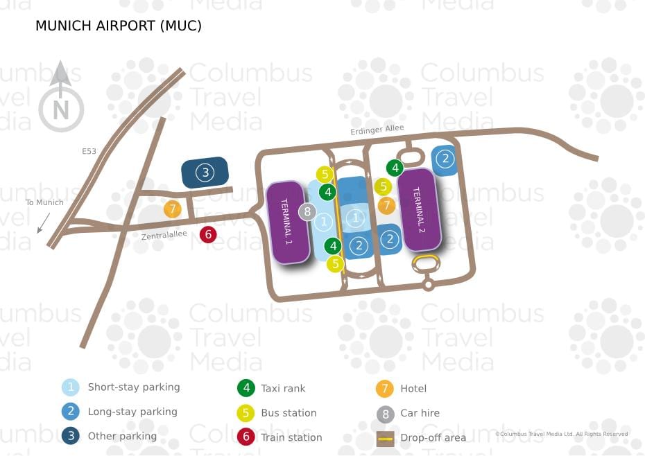 Mapa munich airport train station