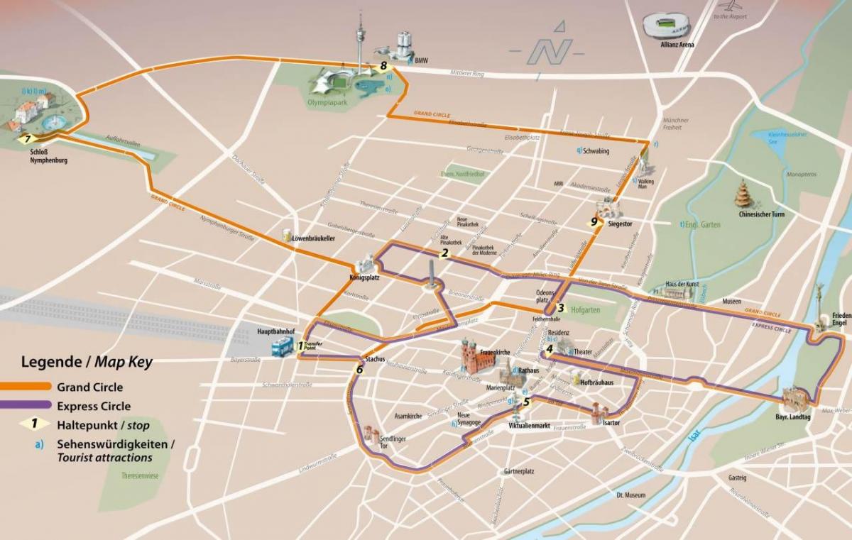 centrálnej autobusovej stanice v mníchove mapu