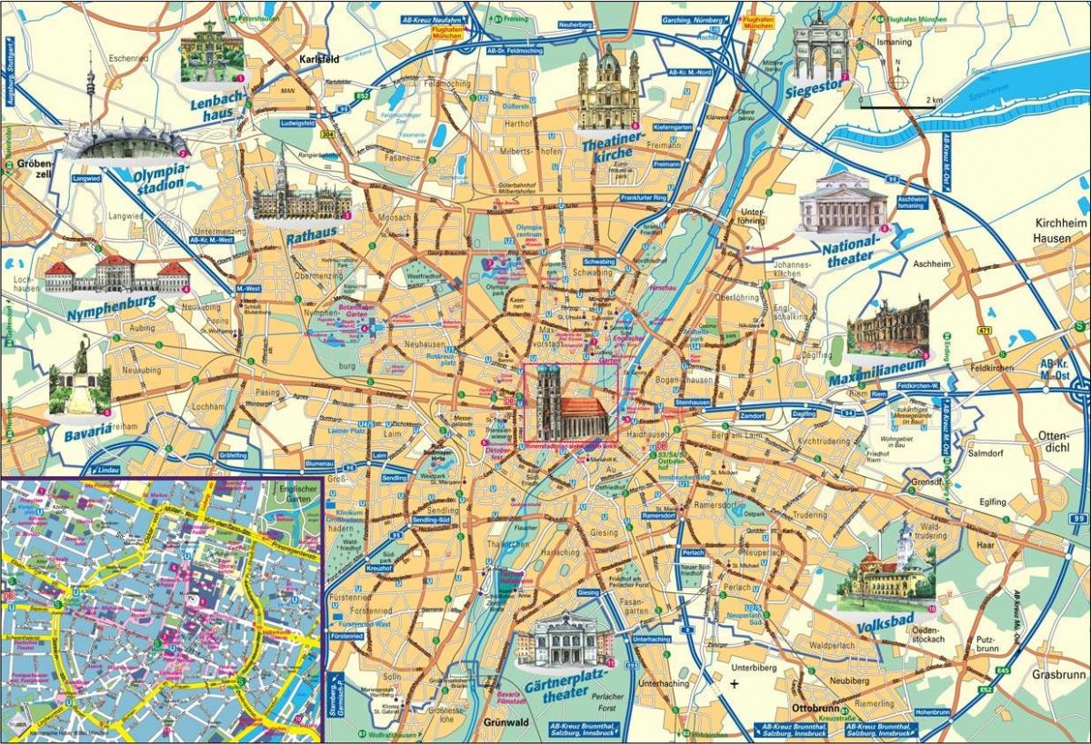 mapa mesta mníchov nemecko