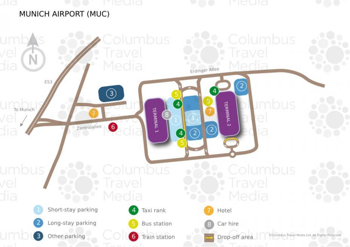 Mapa munich airport train station