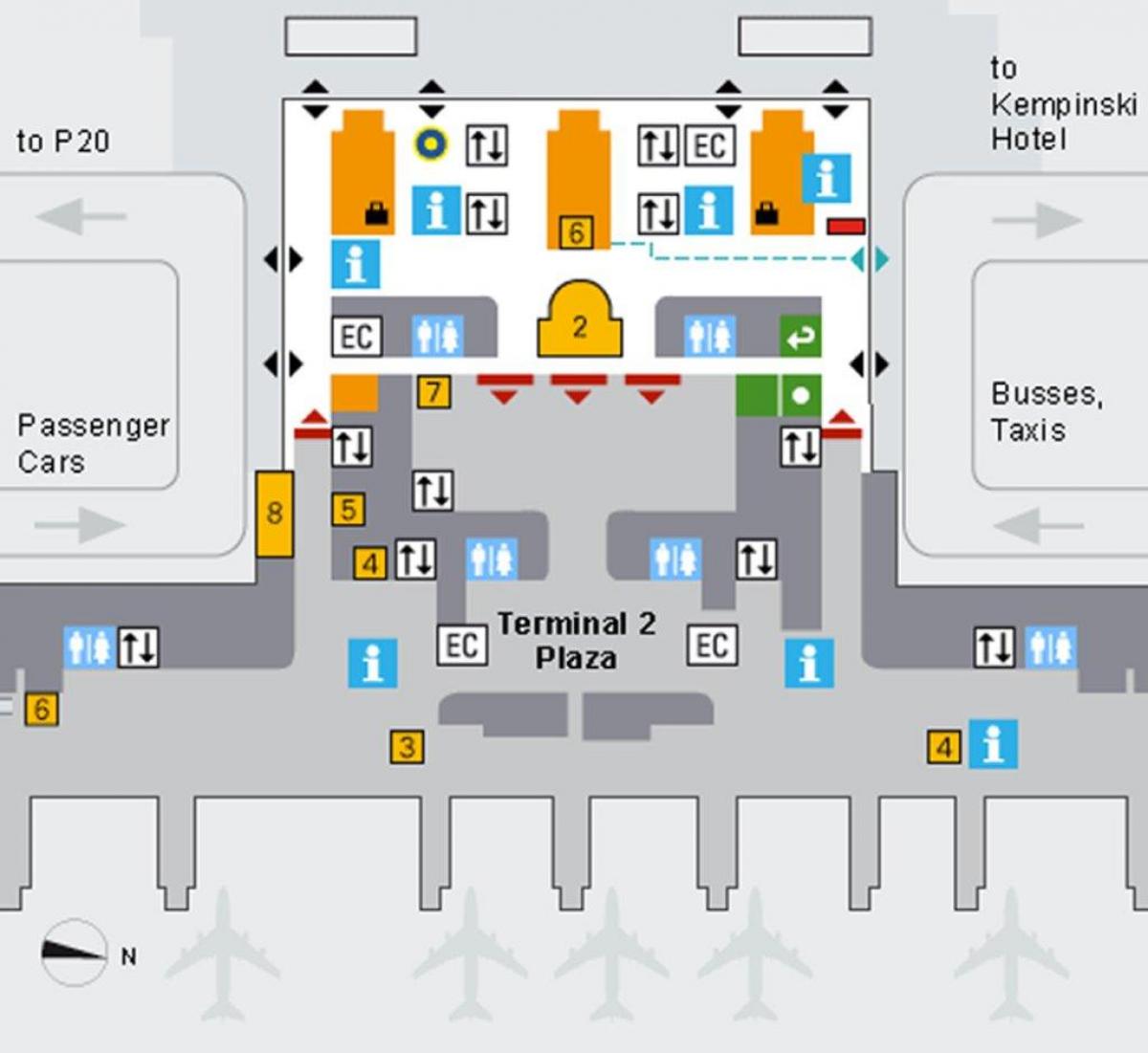 Mapa mníchovského letiska príletovej