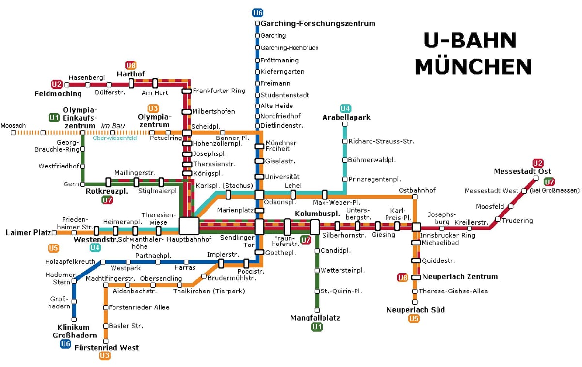 ubahn mapu mníchov