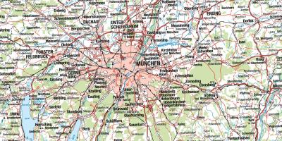 Mapu mníchov a okolité mestá