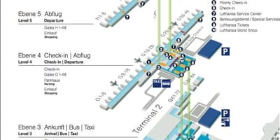 Mapa mníchovského letiska lufthansa